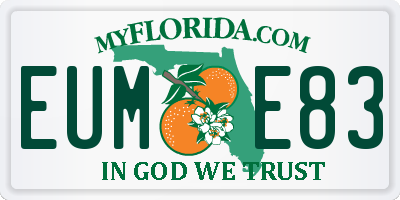 FL license plate EUME83