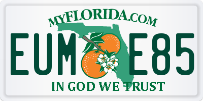 FL license plate EUME85