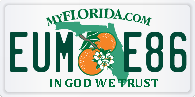 FL license plate EUME86