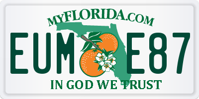 FL license plate EUME87