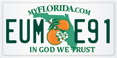 FL license plate EUME91