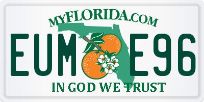 FL license plate EUME96