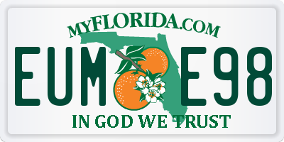 FL license plate EUME98