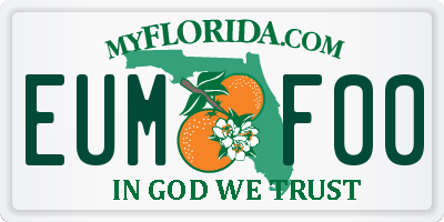 FL license plate EUMF00