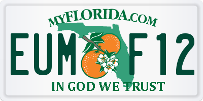 FL license plate EUMF12