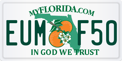 FL license plate EUMF50