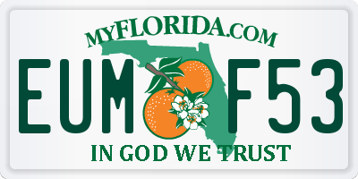 FL license plate EUMF53
