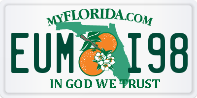 FL license plate EUMI98