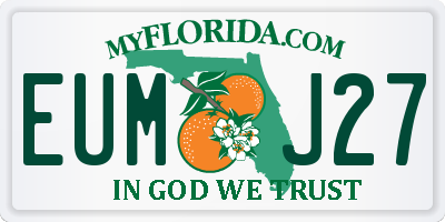 FL license plate EUMJ27