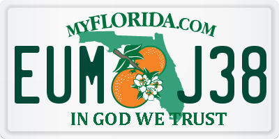 FL license plate EUMJ38