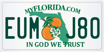 FL license plate EUMJ80
