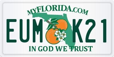 FL license plate EUMK21