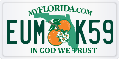FL license plate EUMK59