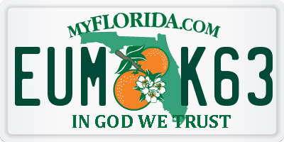 FL license plate EUMK63