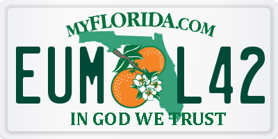 FL license plate EUML42