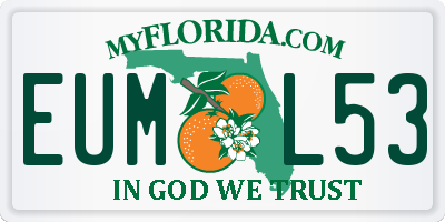 FL license plate EUML53