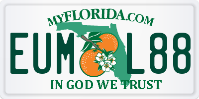 FL license plate EUML88