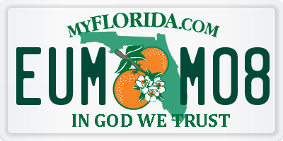 FL license plate EUMM08