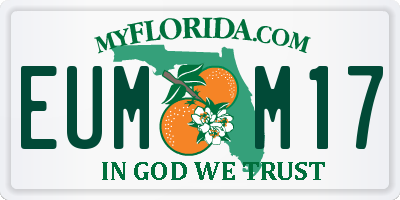 FL license plate EUMM17