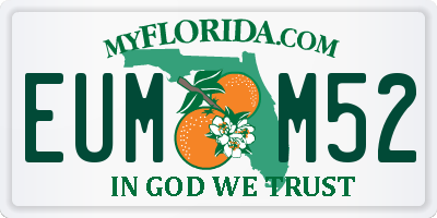 FL license plate EUMM52