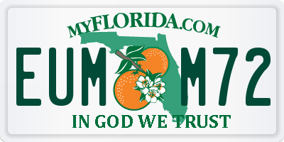 FL license plate EUMM72