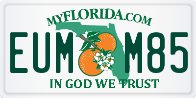 FL license plate EUMM85