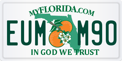 FL license plate EUMM90