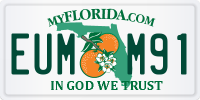 FL license plate EUMM91