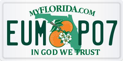 FL license plate EUMP07