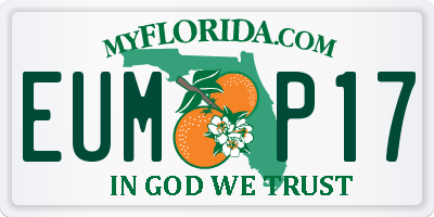 FL license plate EUMP17