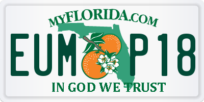 FL license plate EUMP18