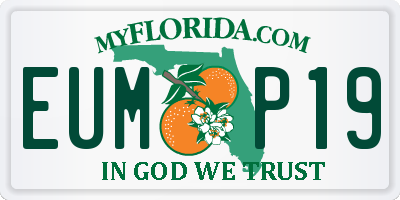 FL license plate EUMP19