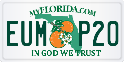 FL license plate EUMP20