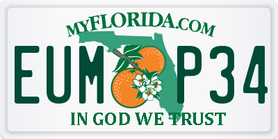 FL license plate EUMP34