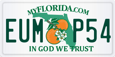 FL license plate EUMP54