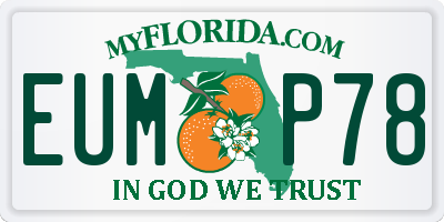 FL license plate EUMP78