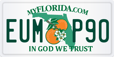 FL license plate EUMP90