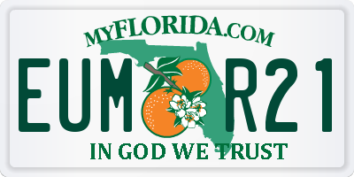 FL license plate EUMR21