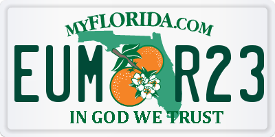 FL license plate EUMR23