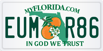 FL license plate EUMR86