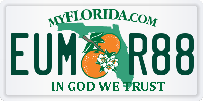FL license plate EUMR88
