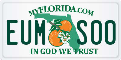 FL license plate EUMS00