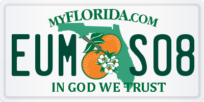FL license plate EUMS08