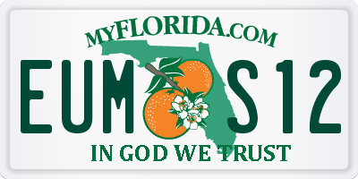 FL license plate EUMS12
