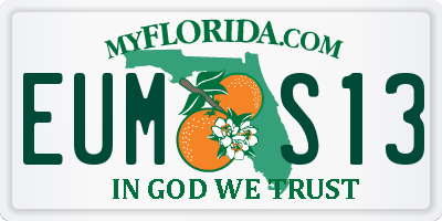 FL license plate EUMS13