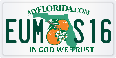 FL license plate EUMS16
