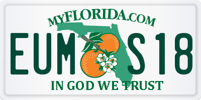 FL license plate EUMS18
