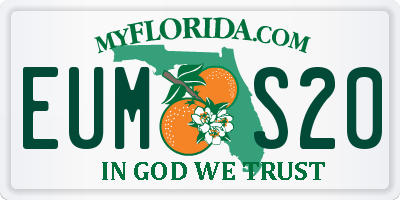 FL license plate EUMS20