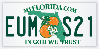 FL license plate EUMS21