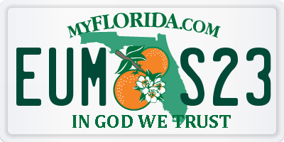 FL license plate EUMS23